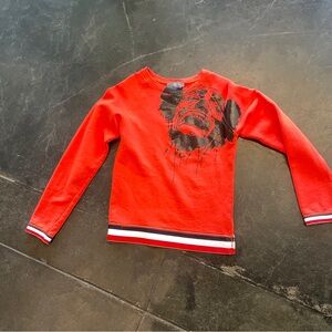 Alexander McQueen Red Graphic Long Sleeve Sweater